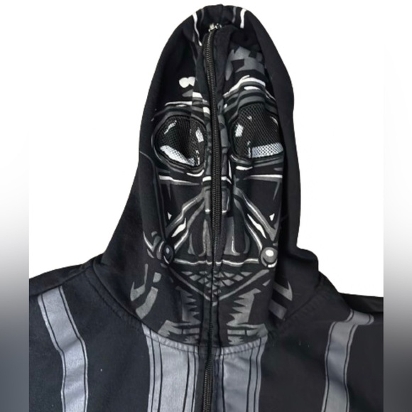 Star Wars Darth Vadar SM full face zip up hoodie with see thru eyeholes. - Picture 2 of 7